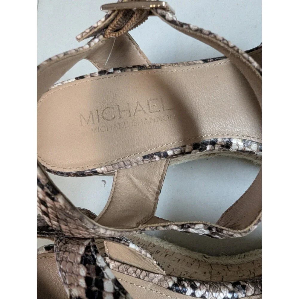 Michael by Michael Shannon Snake Print Espadrille Wedge Sandals - Size 6.5 - Picture 6 of 8